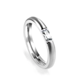 Minimalist silver geometric ring with emerald-cut zirconia on polished metal band - Silver Emerald Cut Zirconia Style (RI134506-9S)
