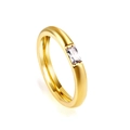 Minimalist gold-plated ring featuring a rectangular zircon stone in a modern design - Gold Emerald Cut Zirconia Style (RI134506-9G)
