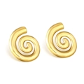 Poliert 18K vergoldete Edelstahl-Ohrstecker im modernen Spiralschnecken-Design - Gold Stil (EA592701G)