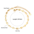 Gold plated stainless steel anklet with geometric square pyramid links and lobster clasp - 16 Square Pieces (AN108001G)