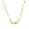 Collier maille serpent doré minimaliste orné de neuf perles en acier poli - Style Perles Rondes Dorées (NE2D1101G)