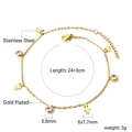 18K vergoldete Edelstahl-Fußkette mit Fatima-Hand-Anhängern und weißen Zirkoniasteinen - Hand-Stil (AN114502G)