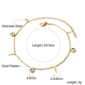 18K vergoldete Edelstahl Fußkette mit Wellenanhängern und Zirkoniasteinen Detail - Schlangen-Stil (AN114802G)