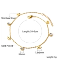 Fußkettchen aus 18K vergoldetem Edelstahl mit Evil Eye Anhängern und klaren Zirkonia - Augen-Stil (AN114902G)