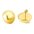 Orecchini a lobo a mezza sfera dorati lucidi in acciaio inossidabile su bianco - 20mm / Oro (EA576901G)