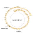 Gold plated stainless steel dolphin chain anklet with 22cm length and 5cm extension - Dolphin (AN108101G)