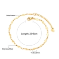 Gold plated stainless steel anklet with lightning bolt charms and 23+5cm adjustable chain - Lightning (AN108301G)