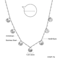 Silver stainless steel seashell necklace, 40+5cm length with seven shell charms - Silver Multi-Shell Necklace (NE2C1301S)