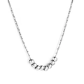 Collier minimaliste en argent avec huit perles métalliques polies et lisses - Style Perles Rondes Argent (NE2D1101S)