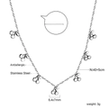 Collar de cereza en acero inoxidable plateado, antialérgico con cadena de 40+5cm - Estilo Cereza - Plateado (NE2C1401S)