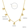 Collar de acero inoxidable chapado en oro con colgantes de cereza y cadena de 40+5cm - Estilo Cereza - Dorado (NE2C1401G)