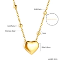 Collar con colgante de corazón de acero inoxidable chapado en oro 18K y dimensiones - Estilo de Corazón con Cadena de Bolitas (NE2A9101G)