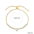 Adjustable 24cm gold tennis bracelet with 3mm white zirconia stones and bolo clasp - Gold Round Bolo Clasp Style (BR27040AG)