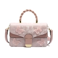 Rosa Handtasche mit 3D-Schmetterling-Stickerei, Blumendesign und gedrehtem Griff - Rosa