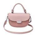 Pink patchwork crossbody bag with PU flap, corduroy texture, and silver buckle closure - Pink