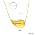 Elegant gold teardrop pendant necklace with a polished box chain for women - Gold Teardrop Pendant Necklace-20mm(NE2D1220G)