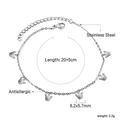 Silver stainless steel crown pendant anklet with adjustable chain measuring 20+5cm - Crown Charm Style (AN117901S) / Silver