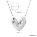 Silberne Herz-Halskette Details mit 40+5cm Kette und 25x22mm Anhänger Abmessungen - 40+5cm Kette/25x22mm Anhänger / Silber 3D Herz (NE2D1901S)