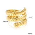 18K vergoldeter spiralförmiger Mehrschichtring mit geometrischer Schuppentextur - US 7 / Gold (RI147906G-8G)