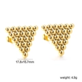 Golden steel ball triangle earrings with 17.8x15.7mm size and 4.9g weight data - Triangle Style (EA598701) / Gold