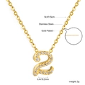 Halskette aus 18K vergoldetem Edelstahl mit Anhänger Nummer 2 und weißen Zirkonia - Nummer 2 (NE2D36A2G)