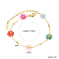 18k vergoldetes Edelstahlarmband mit bunten Blumenanhängern für sommerliche Mode - Mehrfarbiger Perlenblumen-Stil (BR27260MG)