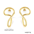 Orecchini a onde dorate astratte in acciaio inossidabile lucido in stile minimalista - Stile Onda Irregolare Astratto (EA587501G)