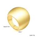 Klassischer 18K vergoldeter breiter Edelstahlring für Damen in den Größen 6-9 - US 6 / Gold (RI147106-9G)