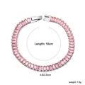 Details des rosa Kristall-Tennisarmbands mit 18cm Länge und 7,6g Gewichtsangabe - Silber-Rosa Zirkonia (BR27060FS)