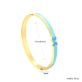 Bracciale rigido ovale in oro smaltato con farfalla a cuore blu e diametro 57,6x49,5 mm - Stile Cuore Blu (BR92610KG)