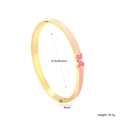 Bracciale rigido dorato in acciaio con cuori in smalto rosa e finitura lucida - Stile Cuore Rosa (BR92610FG)