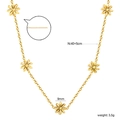 Gold 18k stainless steel necklace featuring five 9mm daisy pendants on 40+5cm O-chain - Daisy Style (NE2D7101G)