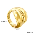 Polished gold dome ring with thick irregular design and 19.4mm width for women - US 6 / Glossy Gold (RI146906-9G)