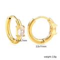 Detailed size view of gold claw-set zircon earrings with 4.5x6.7mm stone dimensions - Oval Zirconia Style (EA33010AG)
