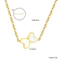 Gouden vlinderketting met wit schelphanger en verstelbare kettingafmetingen - Goud Wit Schelp Grote Vlinder Stijl(NE2D540AG)
