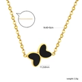 Gouden vlinderketting met zwart inlegwerk en 45cm plus 5cm verstelbare stalen ketting - Goud Zwart Schelp Grote Vlinder Stijl(NE2D540BG)