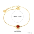 Bracciale a cuore in acciaio dorato con zircone rosso e pietre bianche, 17+3cm - Stile Cuore d'Oro (BR27630EG)