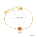 Elegante bracciale in acciaio inossidabile dorato con zircone rosso tondo e pietre - Oro Tondo (BR27590EG)