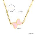 Roze vlinderhanger ketting in verguld roestvrij staal met verstelbare schakel van 45cm - Goud Roze Emaille Grote Vlinder Stijl(NE2D540FG)