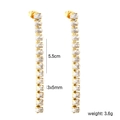 5,5 cm lange Quastenohrringe mit ovalen Zirkonia-Ketten und Goldbeschichtung im Design - Gold Klarer Stil (EA5A490AG)