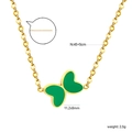 Gouden vlinder ketting met groene emaille hanger en 45+5cm verstelbare ketting - Goud Groen Emaille Grote Vlinder Stijl(NE2D540JG)