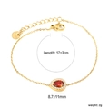 Bracciale in acciaio inossidabile dorato con gemma rossa a goccia e pavé di zirconi - Oro a Goccia (BR27610EG)