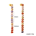 Regenbogen-Quastenohrringe mit ovalen bunten Zirkonia und vergoldeter Kette - Gold Mehrfarbiger Stil (EA5A490MG)