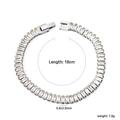 Silver 18cm tennis bracelet with rectangular step-cut cubic zirconia and fold-over clasp - Silver-White Zirconia (BR27060AS)
