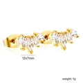 Orecchini a perno romboidali in acciaio inossidabile dorato con diamanti marquise - Stile Zirconia Bianco Chiaro (EA5A100AG)