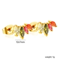 Orecchini a perno dorati con pietre multicolori taglio marquise, forma 12x7mm - Stile Zirconia Misto Multicolore (EA5A100MG)