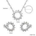 Set di gioielli in zircone argentato con collana e orecchini dal design floreale - Stile Argento (SE26030AS)