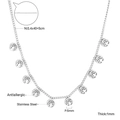 Detailed view of stainless steel necklace with 5mm Tree of Life pendants and 40+5cm chain - Silver Hollow Tree of Life (NE247601S) / Silver
