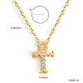 Detail of Ankh cross necklace with pavé zircon stones and 40+5cm adjustable chain - Gold Zirconia Ankh Necklace (NE2E330AG)