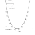 Detail view of 4.6mm daisy charms on a 40+5cm antiallergic stainless steel chain - Silver Hollow Daisy (NE246401S)